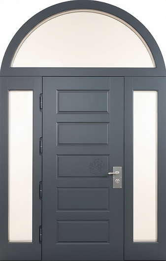 Арочная входная группа с терморазрывом, остеклением и панелями МДФ антрацит
